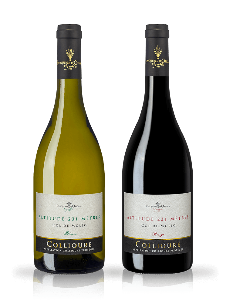 Jonquères d&#039;Oriola Vineyards, Altitude 231 meters, Roussillon, AOP Collioure, white wine