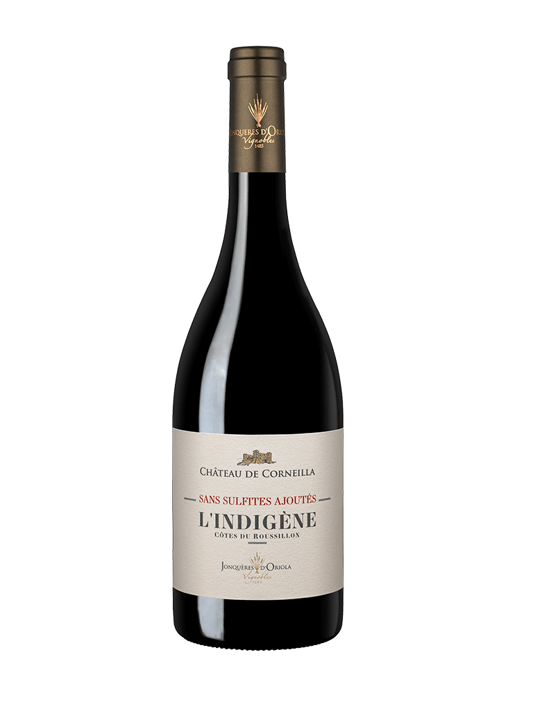 Jonquères d&#039;Oriola Vignobles, Château de Corneilla L&#039;Indigène , Roussillon, AOP Côtes du Roussillon, red wine